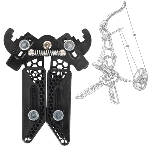 Archery Kickstand Folding Portable Compound Bow Kick Stand Holder Scissor Legs Rack Bracket for Archery Target Shooting(Black)