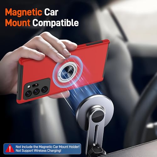 Coque Samsung Note 20 Ultra pour éviter les chutes avec anneau et béquille rouge - 6