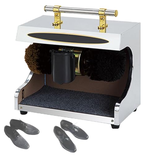 Limpiabotas automático para el hogar/máquina eléctrica de titanio con cepillo doble combinado para vestíbulos de hotel, silenciosa y fácil de limpiar.,Silver