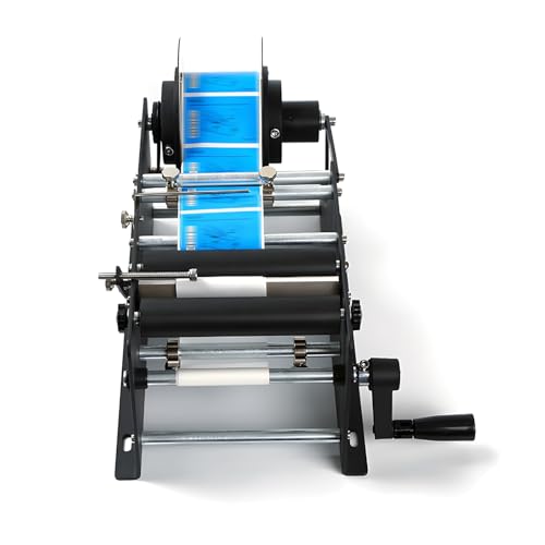 Zocxielr Round Bottle Labelling Machine, Small Manual Bottle Label Applicator, Adjustable Semi Automatic 10 to 30PCS per Minutes