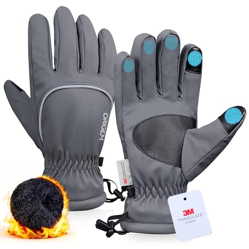 Origem Handschuhe Herren Damen Winter,Fahrradhandschuhe Winterhandschuhe 3M Thinsulate wasserdichte Skihandschuhe,Warme Fleece mit Touchscreen Thermo Handschuhe fur Skifahren,Wandern,Radfahren,Laufen