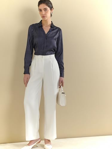 Image of FableStreet Women Shirts | Comfort Fit Spread Collar | Premium Satin Fabric for Formal, Business Casual