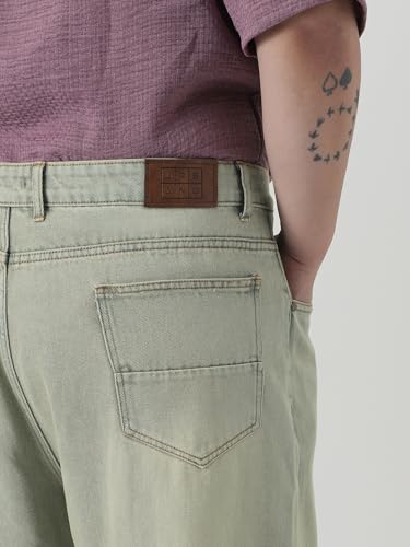 Image of Urbano Plus Men's Loose Baggy Fit Heavy Washed Jeans Non-Stretchable
