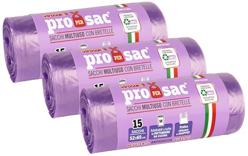 Virosac Rotolo 15 Sacchi Profumati di Lavanda, Nylon, Lilla, 52x0.1x65 cm (Confezione da 3)