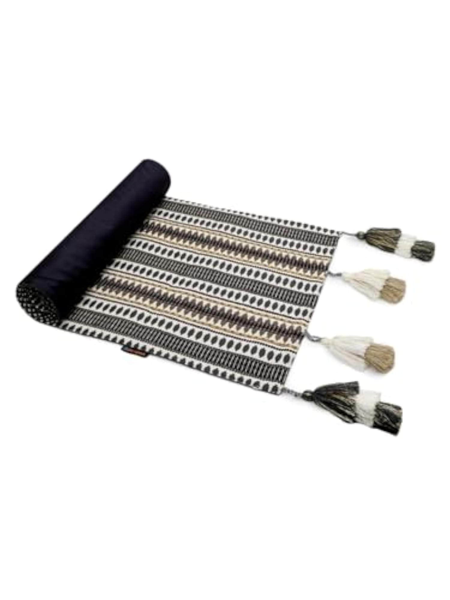 Stave Grey, White & Multi Striped Cotton Acrylic Table Runner