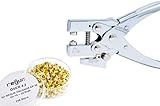 REGUR EP 30 Stanz- und Ösenzangen Set inklusive 100 Ösen 4,2 mm, für Verträge, zum Präsentieren, Reparieren, Basteln, Verzieren. 2-30 Blatt