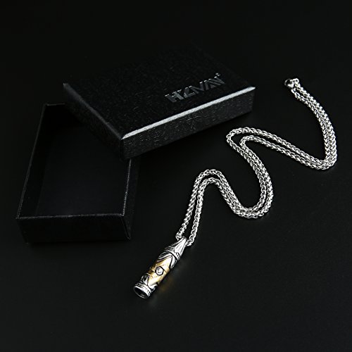 HZMAN Magen Star of David Pendant Necklace Women Men Chain Silver Stainless Steel Israel Necklace (Star of David Bullet Silver)4