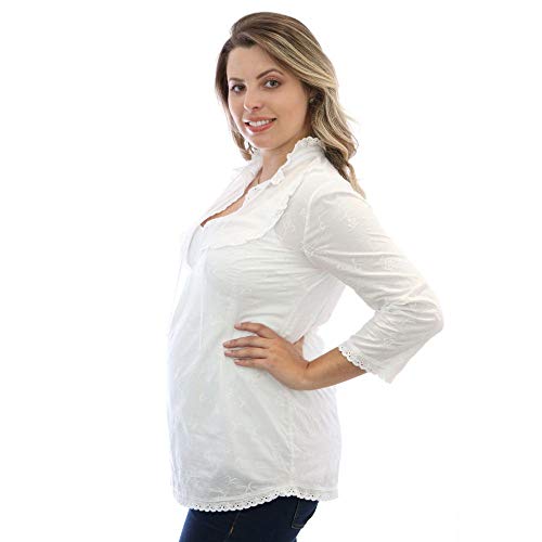 Bata Bordado Inglês Laise - Branco 40