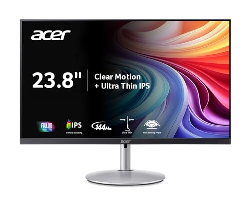 acer SH243Y P1si 23.8' IPS Full HD (1920 x 1080) Zero-Frame Gaming Office Monitor | AMD FreeSync Technology | Up to 144Hz Refresh | 1ms (VRB) | Tilt, Height Adjustment & Swivel | HDMI & VGA Ports