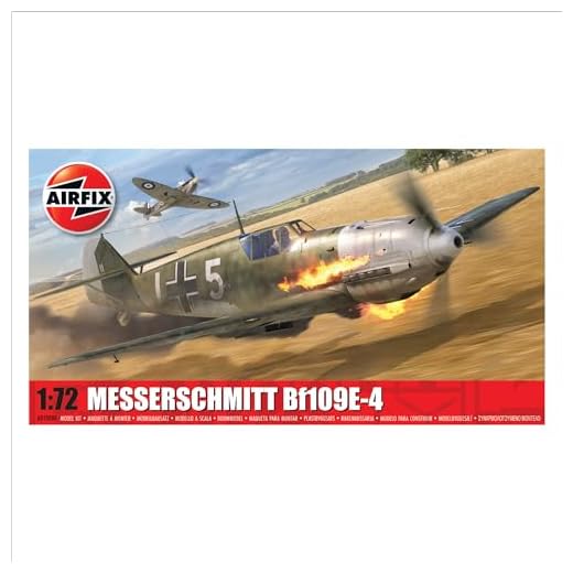 Airfix Model Set - A01008B Messerschmitt Bf109E-4 Kit de Construction de Maquettes - Kits d'Avion en Plastique pour Adultes et enfants de 8 Ans et Plus,- Modèle à L'Échelle 1:72