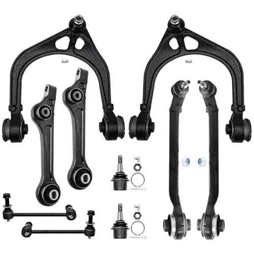 Image of Detroit Axle - RWD Front 10pc Suspension Kit for 2011-2019 Chrysler 300, 2011-2023 Dodge Charger, 2011-2022 Challenger, 6 Control Arms 2 Lower Ball Joints 2 Sway Bars Replacement