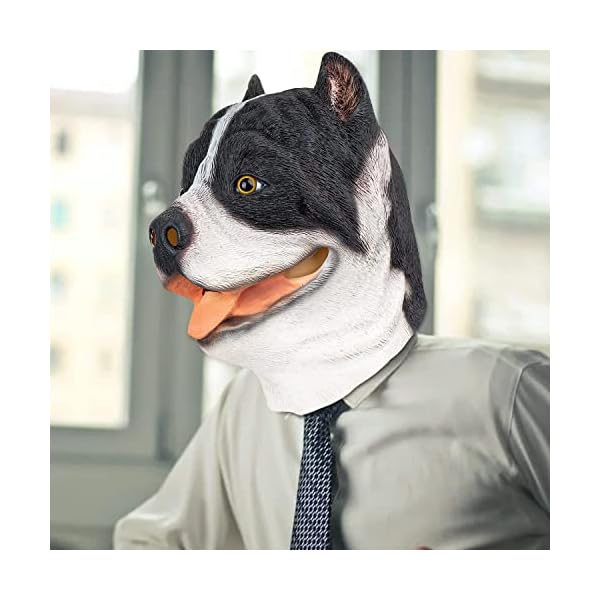 Partyhop pitbull dog mask animal latex full head mask fancy dress for halloween costume party - image 6