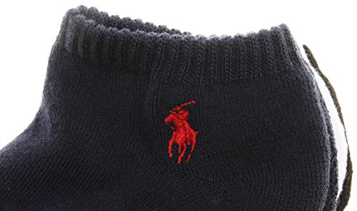 Polo Ralph Lauren 4 Pairs No Show Socks; Black/White/Navy/Grey (Shoe Size 6-12.5) Ra3