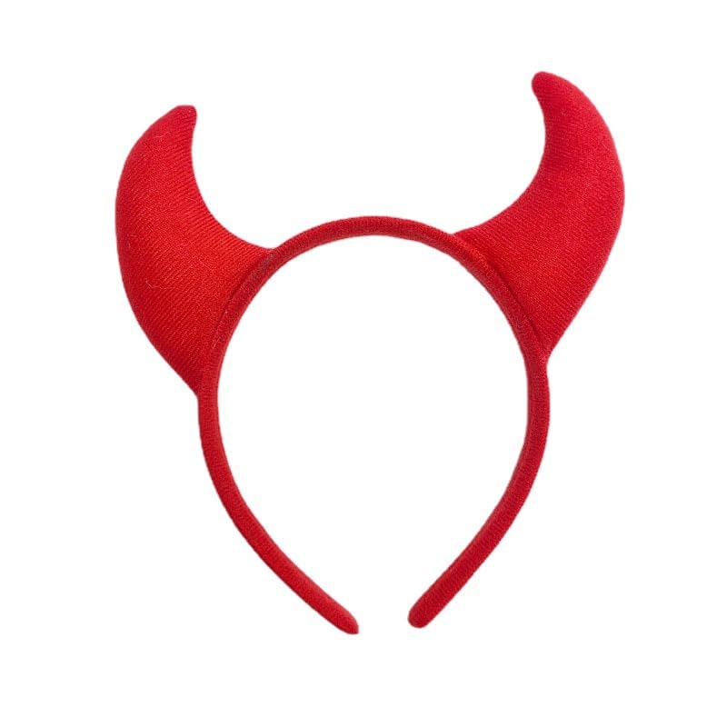 RFTWXHPN Devil Horns Headband for Women, Red - Large Headband with Big Devil Horns, Soft Cloth Fabric & Sponge - Perfect for Halloween, Costumes, Cosplay, Hair Accessories, Girls, Women
