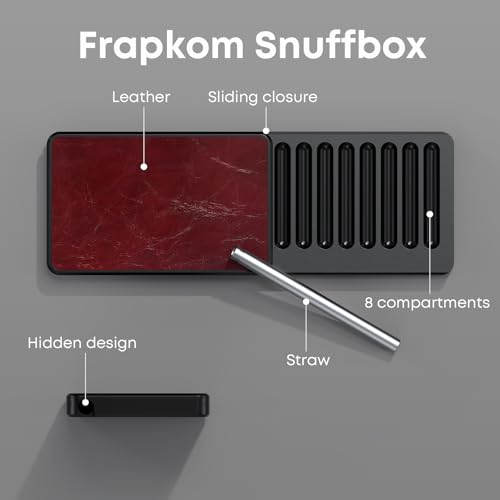Image of 8 Compartment Organize Box with Built in Alloy Straw, Red Black Storage Box, 3.15 x 2 x 0.32 Inches