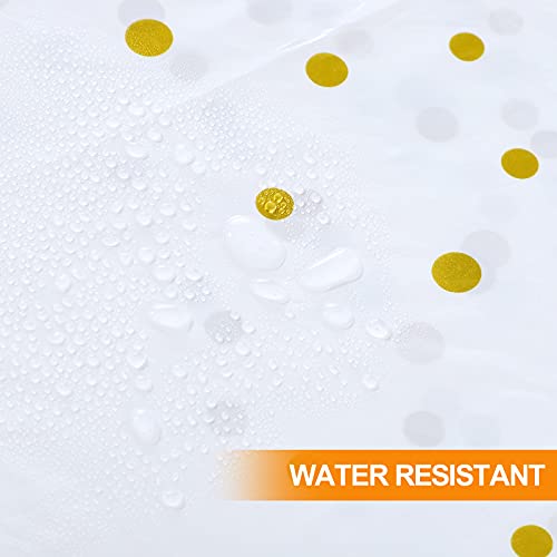6 Pieces Plastic Tablecloths For Rectangle Tables Gold Dot Confetti Table Covers Waterproof Disposable White Party Tablecloth Decorations For Birthday Party Wedding(White And Gold,71 X 43 Inch) #TOP5