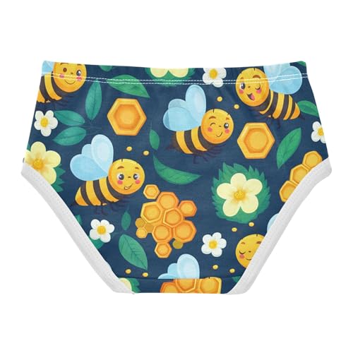 Cotton Girls Underwear Toddler Cute Cartoon Bees Navy Blue Panties Little Girl Durable Briefs Undies Kids 2t2