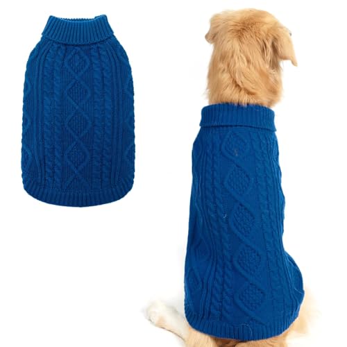 Image of BINGPET Dog Sweater for Medium Large Dogs, Turtleneck Knitted Clothes