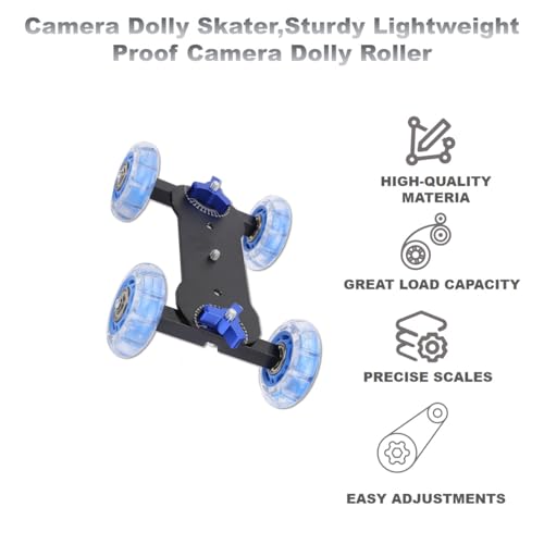 Image of Camera Dolly Skater Professional Rolling Cart Smooth Stable Movement Adjustable Platform DSLR Camcorders Video Equipment for Filmmakers Videographers