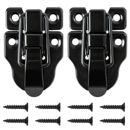 Clofiak 2 Pcs Small Hasp Latches for Wooden Boxes and Cases