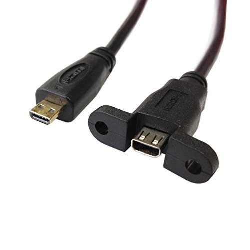 HDMIHOME HDMI 1.4 D Type Micro HDMI Male to Female M/F Extension Panel Mount Cable 60cm