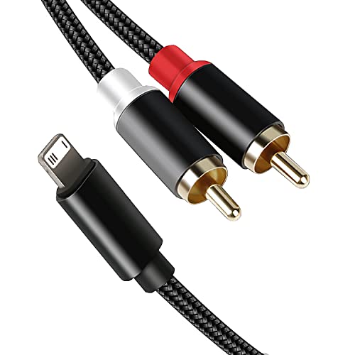 2-Male RCA Audio Stereo Y Cable Compatible with iPhone/iPad/iPod,for Car,Power Amplifier, Speaker and More(4ft)