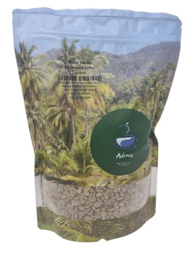 Adems Brazil Santos Green Coffee Beans Unroasted 100% Arabica coffee 1kg for home or business roasting
