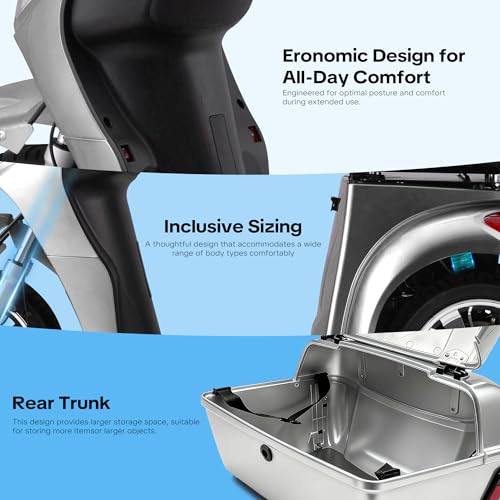 Image of Heavy Duty 3 Wheel Mobility Scooters for Seniors & Adults 500lbs Capacity-800W Mobility Scooters 31 Miles Long Range, All Terrain Electric Powered Mobility Scooters Handicap Mobility Scooter (Silver)