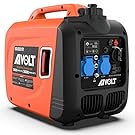 AIVOLT Inverter strømgenerator 3200 watt strømgenerator nødgenerator benzin stille elektricitetsgenerator til camping, festivaler, værktøjer og brug i hjemmet med 2 USB og to 230 V stikkontakter sort