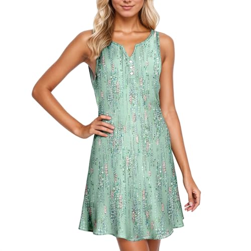 Robe d'été sans manches boutonnée tissu ultra léger et fluide