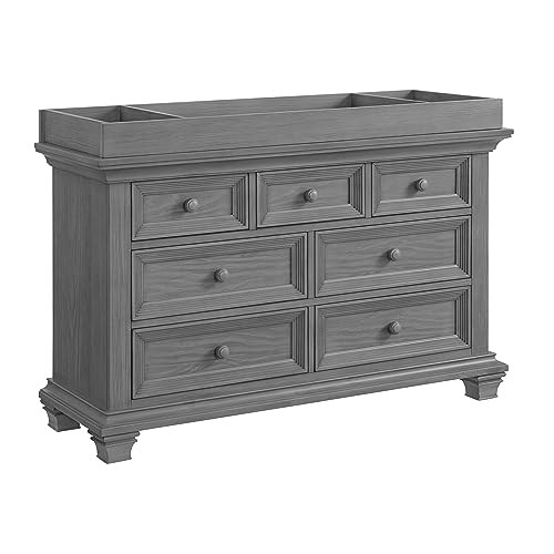 Image of Oxford Baby Weston Changing Topper for 7-Drawer Dresser, Dusk Gray