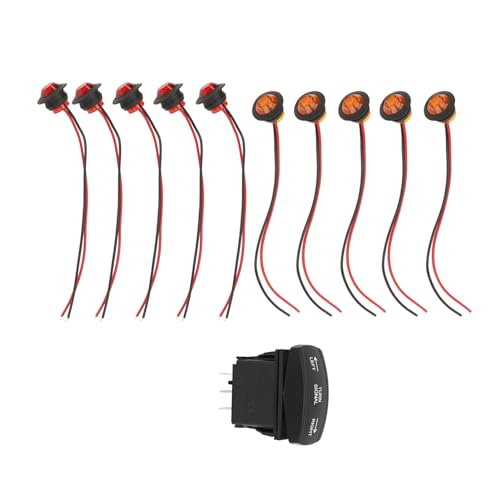 Señal de giro UTV impermeable con luces ámbar y rojas duraderas de 12V 3