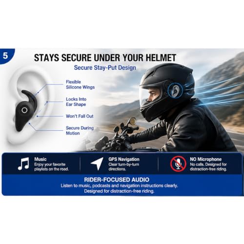LiveOnce Helmet Friendly Bluetooth Earphones