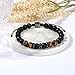 JoycuFF Brother Gifts, Christmas Birthday Gifts for Brother from Sister, Adjustable 8mm Mens Tiger Eye Black Matte Agate Bead Bracelets for Him Men