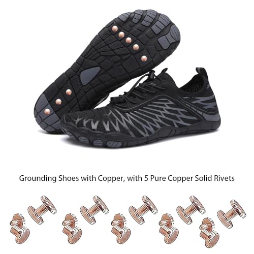Grounding Shoes with Copper for Women Men, with 5 Pure Copper Solid Rivets, Hike Wide Toe Barefoot Shoes Women Men3