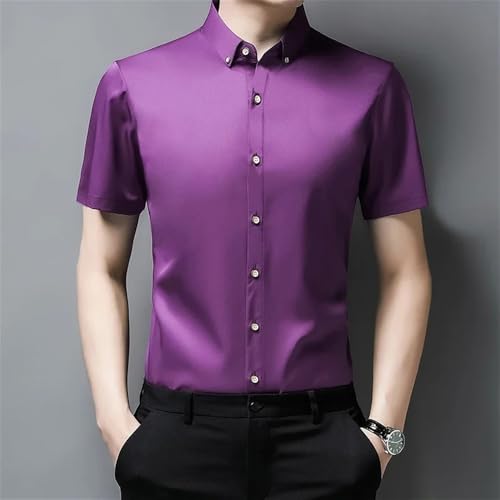 Chemise décontractée homme bleu marine manches courtes XXL