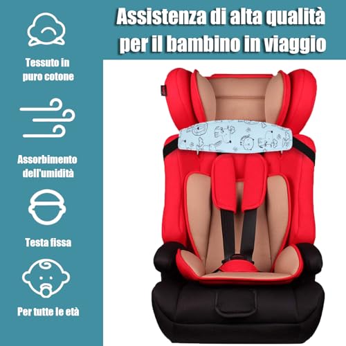 Norhogo 2-teilig Autositz Stirnband, Kinder Auto Stirnband, Kinder Einstellbare Autositz Stirnband, Sicherheit Schlafgürtel für Kleinkind Autositz, farbig
