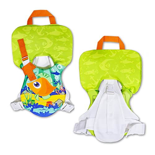Kids Pool Flotation Devices Life Jackets Vests Infant Swim Vest Swimming Training Equipment with Extra Pillow (Orange Fish) by JforSJizT - Image 2