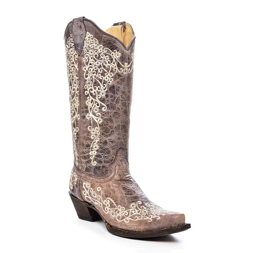 Corral Boots Women's Floral Embroidery Cowboy Boot
