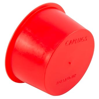 Caplugs T-13 T Series, Plastic Tapered Cap and Plug, Red LD-PE, Protective Closures, Dust & Moisture Seals, MIL Spec, SAE Fittings, EZ Remove, Cap OD 0.901 x Plug ID 1.09, Pack of 100 (99394292)