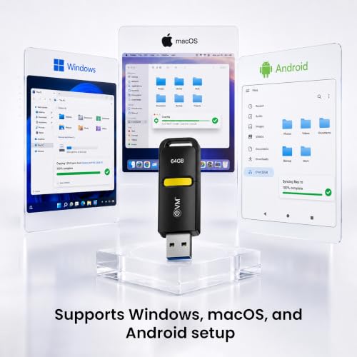 Image of EVM EnX 64GB USB 3.2 Gen 1 Flash Drive | Exceptional 120MB /s Read| Sturdy Premium Metal Body | Convenient Integrated Key Loop | Laptop Desktop Smart TV Car Stereo | 10 Years Warranty (ENX /64GB)