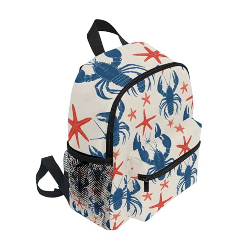 Retro Blue Lobster Kids Backpack for Girls Boys School Bookbag Toddler Preschool Kindergarten Back Pack Children School Bag Rucksack2