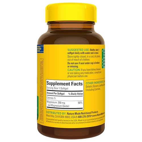 Nature Made Magnesium 250 mg, 90 Softgels, Supports Muscle, Heart, Bone Health - image 8