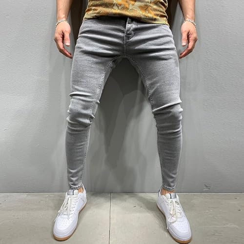 Mens Stretch Jeans Casual Skinny Stretchy Jeans Summer Slim Fit Regular Fit Chino Denim Pants2
