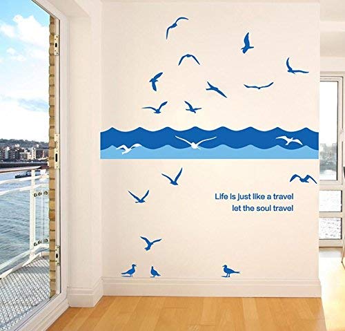 Paysage de mouette autocollants muraux pour une chambre d'enfant apaisante