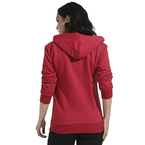 Image of PINACOLADA Women's Zip-Front Hoodie with Angled Open Pockets for Casual Wear | Hooded Neck | Long Sleeve | Zipper Closure | Cotton Sweatshirt Crafted with Comfort Fit for Everyday Wear