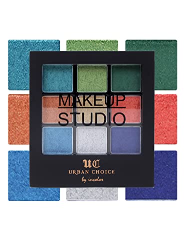 Image of INCOLOR Makeup Studio 9 in 1 Eyeshadow Makeup Palette For Women /Matte and Glitter Eye Shadow Kit for Girls, 18 Gram - Shade No. 02