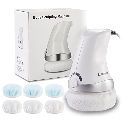 Body Sculpting Machine,Cellulite Massager Electric Deep Tissue Handheld Body Cellulite Remover with 6 Massage Washable Pads (White)