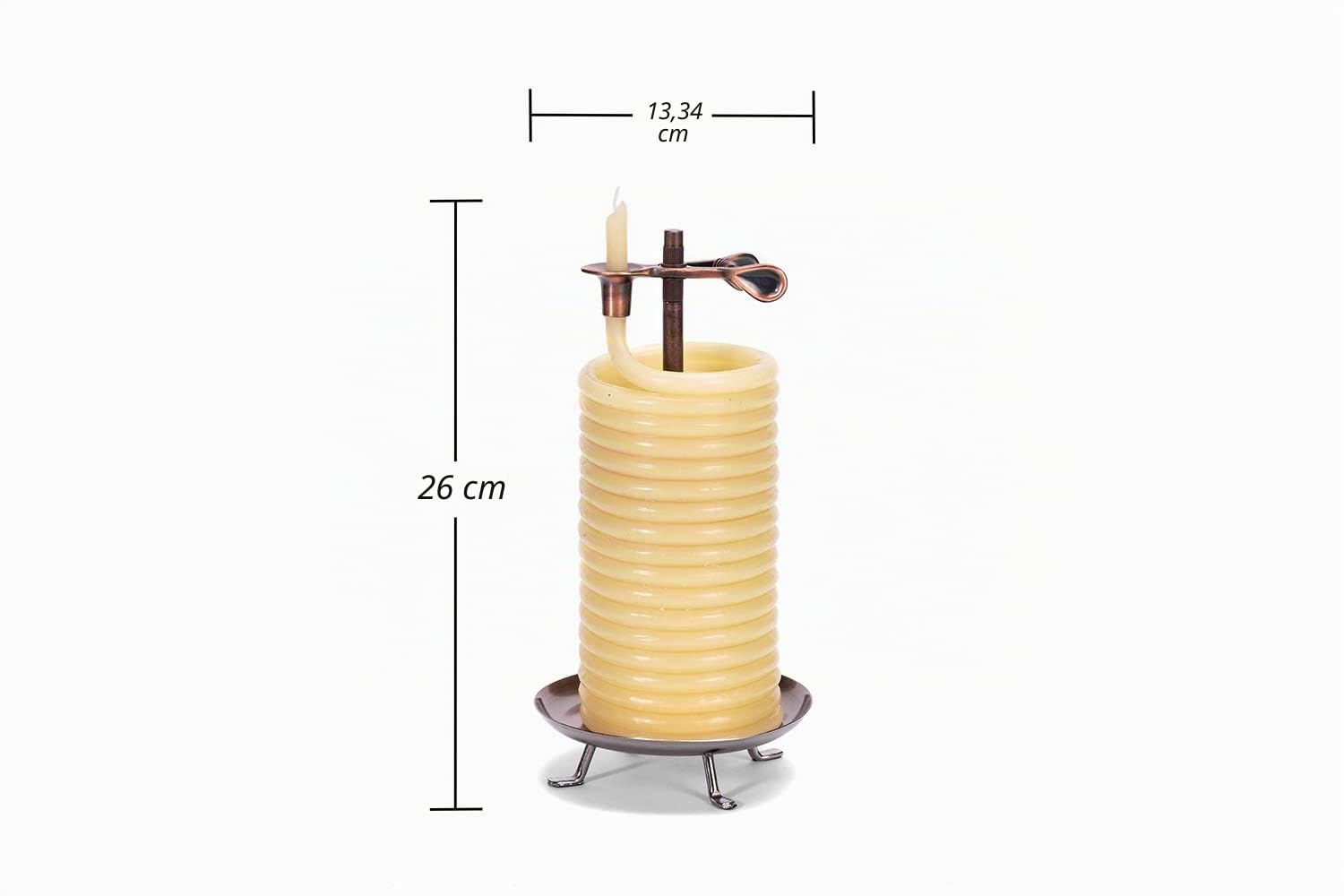 Candle by the Hour Vela vertical de 80 horas, cera de abeja natural ecológica con mecha de algodón