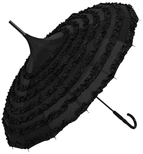 Preisvergleich Produktbild Outgeek, Kreative Damen Lace Blumen-Pagode-Förmigen Führungsholm Sunproof Regenschirm Sonnenschirm